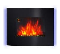 Homcom Cheminée Électrique Murale avec Minuterie Noir 65 x 11 x 52 cm