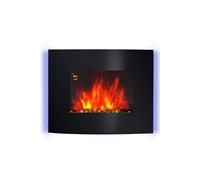 Homcom Cheminée Électrique Murale avec Minuterie Noir 65 x 11 x 52 cm