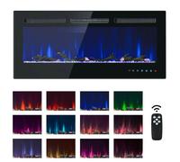Cheminée électrique murale encastrable - LANGTU - 42 pouces - 900/1800W - 12 couleurs de flamme - Écran tactile