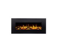 Cheminée électrique murale LALITA - L110 x P14 x H49 cm - Noire