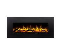 Cheminée électrique murale LALITA - L110 x P14 x H49 cm - Noire