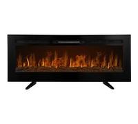 Cheminée Electrique Noire LED 127cm Feu Eclairé Silencieux Chauffage 15-35°C Noir G