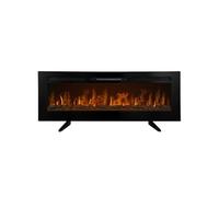 Cheminée Electrique Noire LED 152cm Feu Eclairé Silencieux Chauffage 15-35°C Noir G