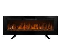 Cheminée Electrique Noire LED 152cm Feu Eclairé Silencieux Chauffage 15-35°C Noir G