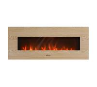 Cheminée électrique panoramique avec éclairage LED d'ambiance et panneau frontal en MDF