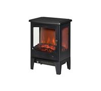 HOMCOM Cheminée électrique poêle Style néo-rétro 900-1800 W Simulation Flammes LED luminosité réglable Acier ABS Noir
