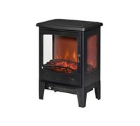Cheminée électrique - HOMCOM - poêle style néo-rétro simulation flammes LED - acier ABS - 900-1800 W - noir