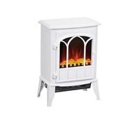 HOMCOM Cheminée électrique sur Pied 1000/2000 W Effet Flamme LED Blanc