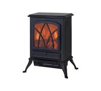 Cheminée électrique poêle style rétro thermostat 1000-2000 W noir
