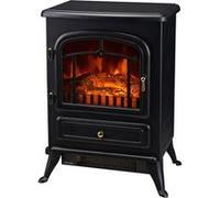 HOMCOM Cheminée Électrique à Effet de Flamme Poêle Style Rétro Noir