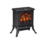 Cheminée électrique - HOMCOM - sur pied 750-1500 W effet flamme LED protection surchauffe - acier - noir
