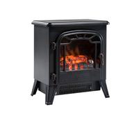 Cheminée électrique - HOMCOM - radiateur imitation flamme réglable 925-1850 W porte verre - métal - noir