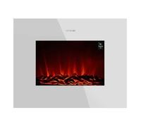 Cecotec Foyer électrique décoratif Ready Warm 2250 Curved Flames. 2000 W, Taille 22", WiFi, 2 Niveaux de Puissance, Télécommande, Panneau incurvé, Minuterie, 20 m2 (26", Blanc | Contrôle Wi-FI)