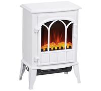 Cheminée électrique sur pied - HOMCOM - 1000/2000 W - effet flamme LED - métal et plastique - 39 x 23 x 56,5 cm - blanc