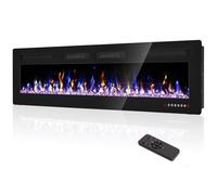 Cheminée électrique Ultra-Fine, Insert encastré avec Protection Contre la surchauffe, 12 Couleurs, Chauffage Mural, télécommande, Panneau de Commande et minuterie.(72in)