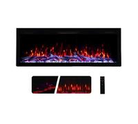 Cheminée électrique Weka Fireplace E50 - Murale et Encastrable - Puissance 750 W/1500 W, 13 Couleurs de Fond, Effets de Flamme Réglables, Protection Contre la Surchauffe (127 cm)