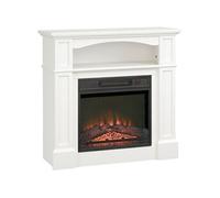 HOMCOM Cheminée électrique effet flammes LED luminosité réglable avec télécommande - 1800 W - 80,5 x 32,3 x 80,5 cm