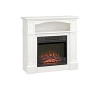 HOMCOM Cheminée électrique Effet Flammes LED luminosité réglable avec télécommande - 1800 W - 80,5 x 32,3 x 80,5 cm Blanc