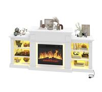 Cheminée électrique YITAHOME 1800W/2000W - Surface de chauffe 30㎡-17-27°C -Etagères réglables- Largeur 180cm