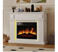 Cheminée Électrique YITAHOME 2000W - Flammes 3D - Autoportante - Minuterie - LED 24 Couleurs - Télécommande - 100 x 26 x 80,5 cm