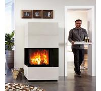 Cheminée en kit Camina S17 - insert à gauche - butée à droit - avec béton design