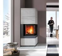 Cheminée en kit Camina S9 Court - butée à droite - avec béton design