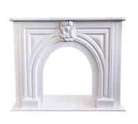 Cheminée en marbre Manteau de cheminée décoratif en bois massif, étagère arquée traditionnelle Cadre de cheminée