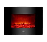 Cecotec Foyer électrique décoratif Ready Warm 2250 Curved Flames. 2000 W, Taille 22", WiFi, 2 Niveaux de Puissance, Télécommande, Panneau incurvé, Minuterie, 20 m2 (22", Noir | Télécommande)