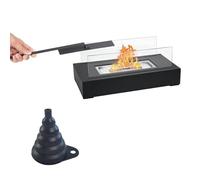 Cheminee Ethanol a Poser Cheminée de Table au Bioéthanol - Portable pour Intérieur et Extérieur - Chauffage à Combustible éthanol avec Verre Coupe-Vent - Mini Cheminée pour Décoratives Jardin, Balcon