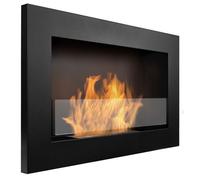 Cheminée éthanol avec vitre. Cheminée bioéthanol 65cm, noire, murale, suspendue