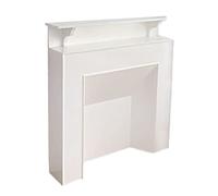 Cheminée française Manteau de poêle Entourage cheminée Armoire décorative Salon Entrée Couloir Buffet mural luxe - Finition brillante blanche élégante Manteau de cheminée(Petit)