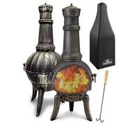 Cheminée GARDEBRUK® en Fonte extérieur 112 cm feu extérieur mexicain poêle de terrasse Balcon brasero