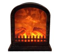 Cheminée LED, lampe de cheminée, cheminées électriques avec effet flammes, feu de cheminée simulation alimenté par USB et batterie, cheminée de table ornementale pour la maison