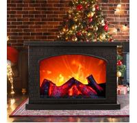 Cheminée LED, lampe de cheminée tactile, cheminée électrique avec effet de flamme, alimentée par USB et piles