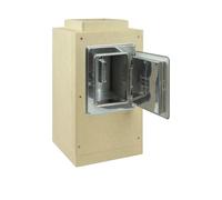 Cheminée légère - Élément de gaine 500 mm incl. raccordement de porte de nettoyage carrée - Schiedel LB90 Ø 150 mm, Schacht-Innenmaß 250 x 250 mm, mit zusätzliche Dämmung