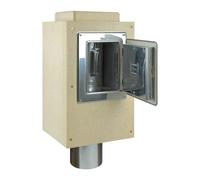 Cheminée légère - Élément de gaine 500 mm incl. supérieur raccordement de porte de nettoyage carré - Schiedel LB90 Ø 180 mm, Schacht-Innenmaß 250 x 250 mm, mit zusätzliche Dämmung