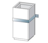 Cheminée légère - Support mural en inox - Raab L90 220 x 220 (= Schachtmaß außen in mm 300 x 300 mm)