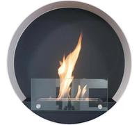 Cheminée murale à l'éthanol Delaware, blanc, diamètre 60 cm, durée de combustion jusqu'à 6 heures, 2 kW