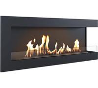 KRATKI Cheminée d'angle Delta - 1200 x 280 mm - Cheminée Murale avec vitrage de 4 mm - Idéale pour Les intérieurs Ouverts et Modernes - Certifié TÜV - Rhénanie - Ouverture à Droite