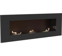 KRATKI Delta 3 Cheminée d'Intérieur Bio Ethanol | pour Installation Murale ou Encastrée l Récipient Bio 0.6 l, Certifié TÜV | Acier, Vitrage, 40 x 120 cm, Noir