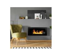 Cheminée murale écologique au bioéthanol avec verre Livorno Black