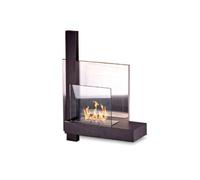 Cheminée murale moderne à bioéthanol avec verre trempé Vienna - Noir