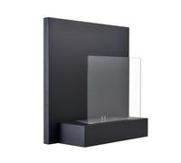 Cheminée murale - MONET - Bioéthanol - Brûleur 1,2 LT - Verre tempéré - Installation facile