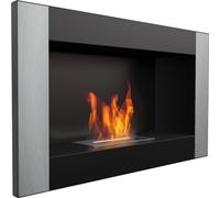 Cheminée Murale décorative Kratki Bio éthanol Golf Noir Verticale 374mm x 648mm TÜV - Homologuée Rhénanie