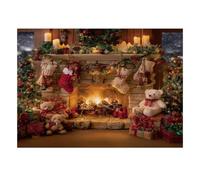 Cheminée Ours Cadeau Puzzle, 1000 Pièces Jeu Intérieur Adulte | 38x26cm Carton, Exercice Mental, Découpe Précise, Amateurs De Puzzles, Réduction Du Stress