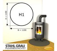 Cheminée Plaque Pare-étincelles Kaminplatte Acier Gris Four Lèche-frites - H1