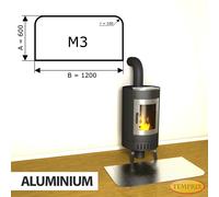 Cheminée Plaque Pare-étincelles Kaminplatte Aluminium Four Lèche-frites -M3