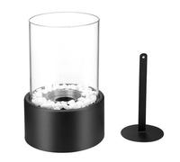Cheminée - PZCC - Verre inox - Bioéthanol 80 ml - Noir - Murale