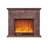 Cheminée rétro autoportante avec Manteau en chêne, Chauffage électrique Effet de Flamme réaliste, télécommande Chauffage d'ambiance(Grand)