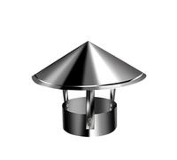 Cheminée ronde C 304 en acier inoxydable 304 et housse de cheminée - Bouchon de pluie résistant aux intempéries pour poêle à bois, four à bois, grille d'aération de toit (21 x 40 cm), durable et